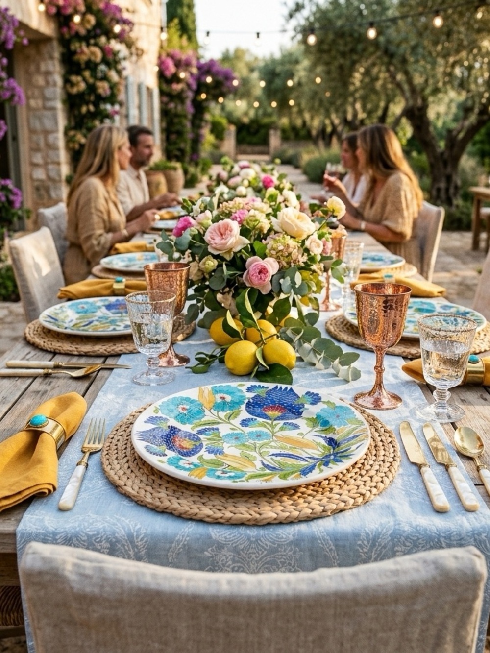 Williams Sonoma Iznik Tile Melamine 11” Dinner Plates Set of 4 Boho Sophisticate